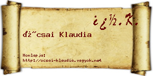 Ócsai Klaudia névjegykártya