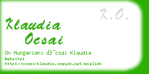 klaudia ocsai business card
